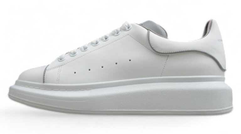 Alexander McQueen Oversized Sneakers – White & Grey Heel Tab