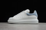 Alexander McQueen Oversized Sneakers – White & Light Blue Suede Heel Tab