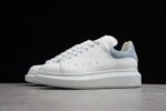 Alexander McQueen Oversized Sneakers – White & Light Blue Suede Heel Tab