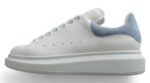 Alexander McQueen Oversized Sneakers – White & Light Blue Suede Heel Tab