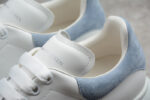 Alexander McQueen Oversized Sneakers – White & Light Blue Suede Heel Tab