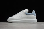 Alexander McQueen Oversized Sneakers – White & Light Blue Suede Heel Tab