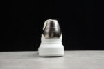 Alexander McQueen Oversized Sneakers – White & Metallic Silver