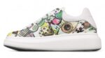 Alexander McQueen Oversized Sneakers – White with Abstract Multicolor Print