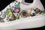 Alexander McQueen Oversized Sneakers – White with Abstract Multicolor Print