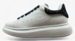 Alexander McQueen Oversized Sneakers – White with Black Glitter Heel