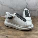 Alexander McQueen Oversized Sneakers – White with Black Glitter Heel