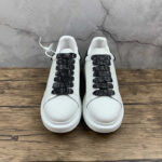 Alexander McQueen Oversized Sneakers – White with Black Glitter Heel