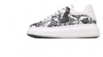 Alexander McQueen Oversized Sneakers – White with Black & Grey Abstract Print