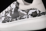 Alexander McQueen Oversized Sneakers – White with Black & Grey Abstract Print
