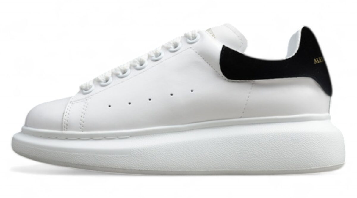 Alexander McQueen Oversized Sneakers – White with Black Suede Heel