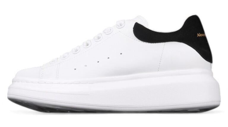 Alexander McQueen Oversized Sneakers – White with Black Suede Heel Tab