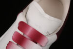 Alexander McQueen Oversized Sneakers – White with Burgundy Heel & Laces