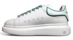 Alexander McQueen Oversized Sneakers – White with Green Heel & Laces