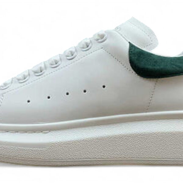 Alexander McQueen Oversized Sneakers – White with Green Suede Heel