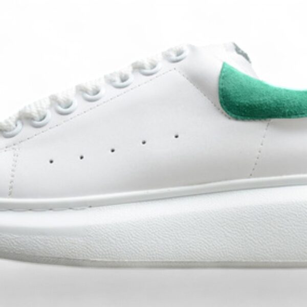 Alexander McQueen Oversized Sneakers – White with Green Suede Heel