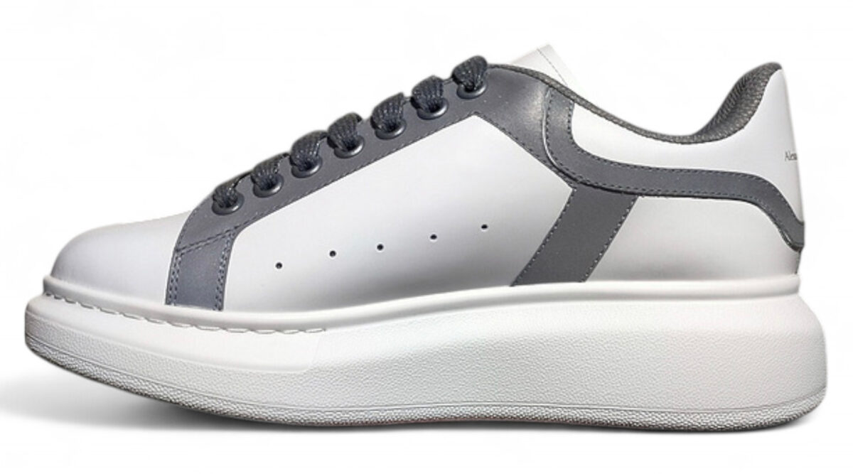 Alexander McQueen Oversized Sneakers – White with Grey Accents