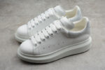 Alexander McQueen Oversized Sneakers – White with Grey Suede Heel