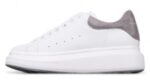 Alexander McQueen Oversized Sneakers – White with Grey Suede Heel Tab