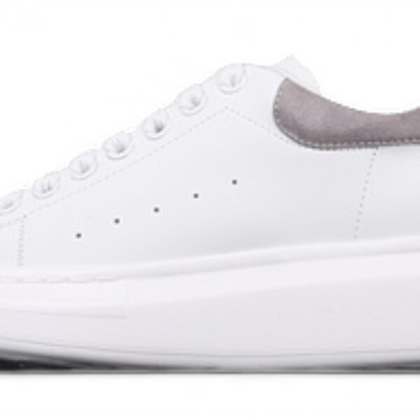 Alexander McQueen Oversized Sneakers – White with Grey Suede Heel Tab