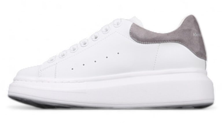 Alexander McQueen Oversized Sneakers – White with Grey Suede Heel Tab