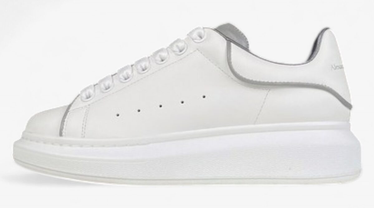 Alexander McQueen Oversized Sneakers – White with Grey Trim