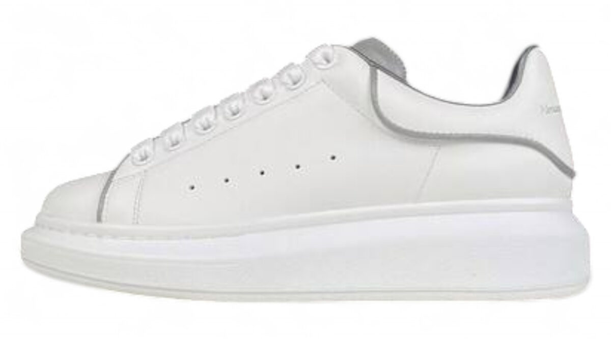 Alexander McQueen Oversized Sneakers – White with Grey Trim