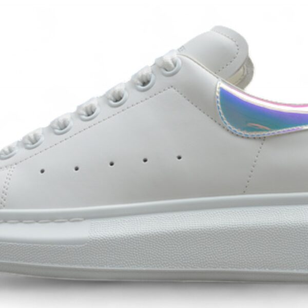 Alexander McQueen Oversized Sneakers – White with Iridescent Pink Heel