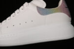 Alexander McQueen Oversized Sneakers – White with Iridescent Rainbow Heel