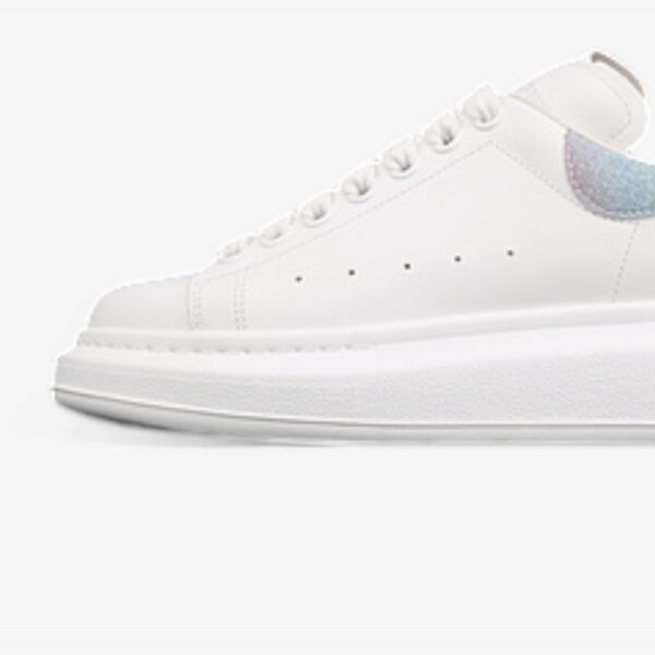 Alexander McQueen Oversized Sneakers – White with Iridescent Rainbow Heel