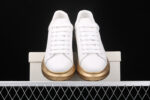 Alexander McQueen Oversized Sneakers – White with Metallic Gold Sole