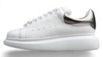 Alexander McQueen Oversized Sneakers – White with Metallic Silver Heel