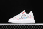 Alexander McQueen Oversized Sneakers – White with Multicolor Graffiti Print