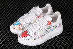 Alexander McQueen Oversized Sneakers – White with Multicolor Graffiti Print