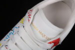 Alexander McQueen Oversized Sneakers – White with Multicolor Graffiti Print