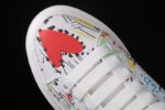 Alexander McQueen Oversized Sneakers – White with Multicolor Graffiti Print