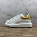 Alexander McQueen Oversized Sneakers – White with Mustard Heel Tab