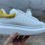 Alexander McQueen Oversized Sneakers – White with Mustard Heel Tab