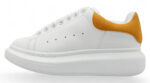 Alexander McQueen Oversized Sneakers – White with Mustard Yellow Heel