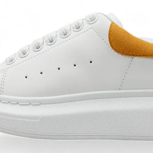 Alexander McQueen Oversized Sneakers – White with Mustard Yellow Heel