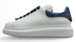 Alexander McQueen Oversized Sneakers – White with Navy Glitter Heel