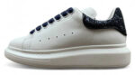 Alexander McQueen Oversized Sneakers – White with Navy Glitter Heel