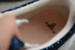 Alexander McQueen Oversized Sneakers – White with Navy Glitter Heel
