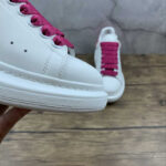 Alexander McQueen Oversized Sneakers – White with Pink Glitter Heel