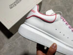 Alexander McQueen Oversized Sneakers – White with Pink Heel & Laces