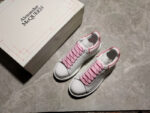 Alexander McQueen Oversized Sneakers – White with Pink Heel & Laces