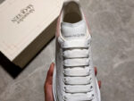 Alexander McQueen Oversized Sneakers – White with Pink Suede Heel