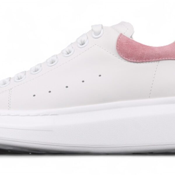 Alexander McQueen Oversized Sneakers – White with Pink Suede Heel Tab