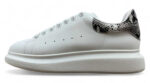 Alexander McQueen Oversized Sneakers – White with Python Print Heel