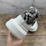 Alexander McQueen Oversized Sneakers – White with Python Print Heel